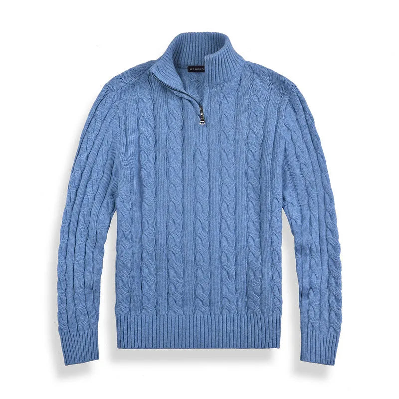 Elegant Cotton Half-Zip Sweater