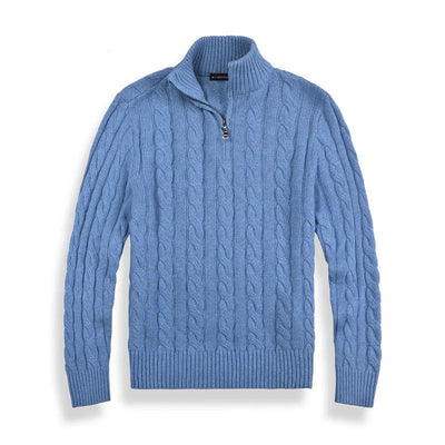 Elegant Cotton Half-Zip Sweater