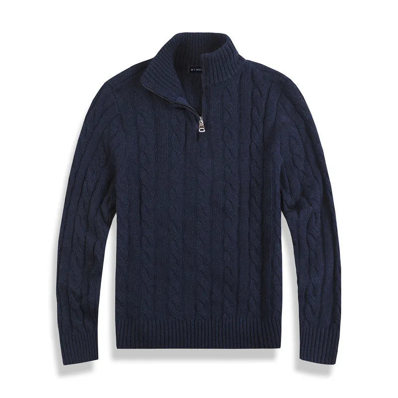 Elegant Cotton Half-Zip Sweater