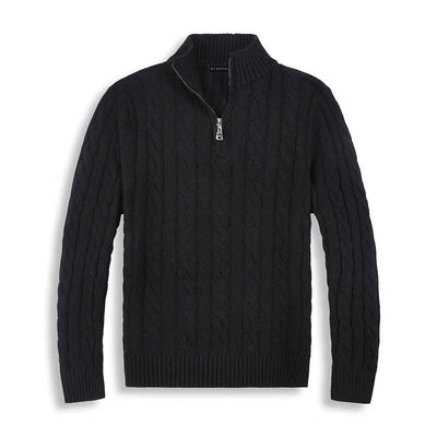 Elegant Cotton Half-Zip Sweater