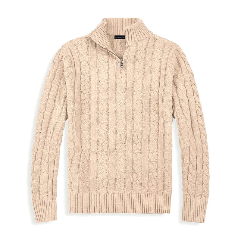 Elegant Cotton Half-Zip Sweater
