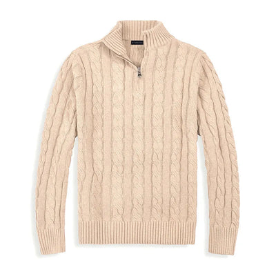 Elegant Cotton Half-Zip Sweater