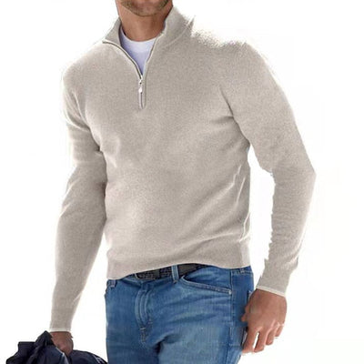 Men's Faux Wool V-Neck Sweater