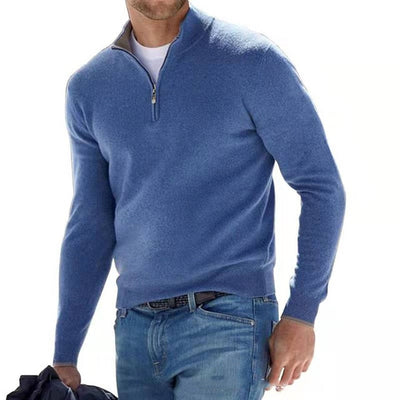 Men's Faux Wool V-Neck Sweater