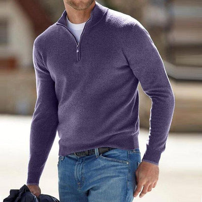 Men's Faux Wool V-Neck Sweater