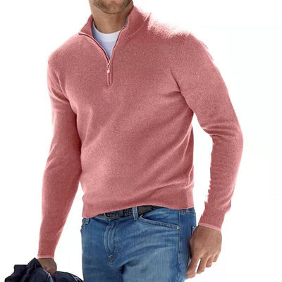 Men's Faux Wool V-Neck Sweater