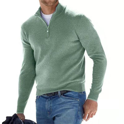 Men's Faux Wool V-Neck Sweater
