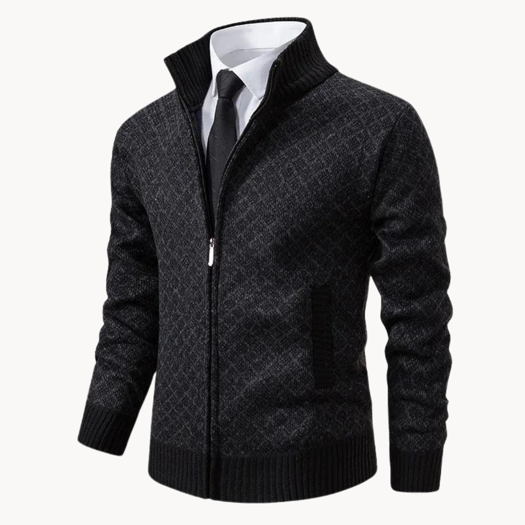 Elegant Jacquard Knit Turtleneck Sweater