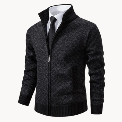 Elegant Jacquard Knit Turtleneck Sweater
