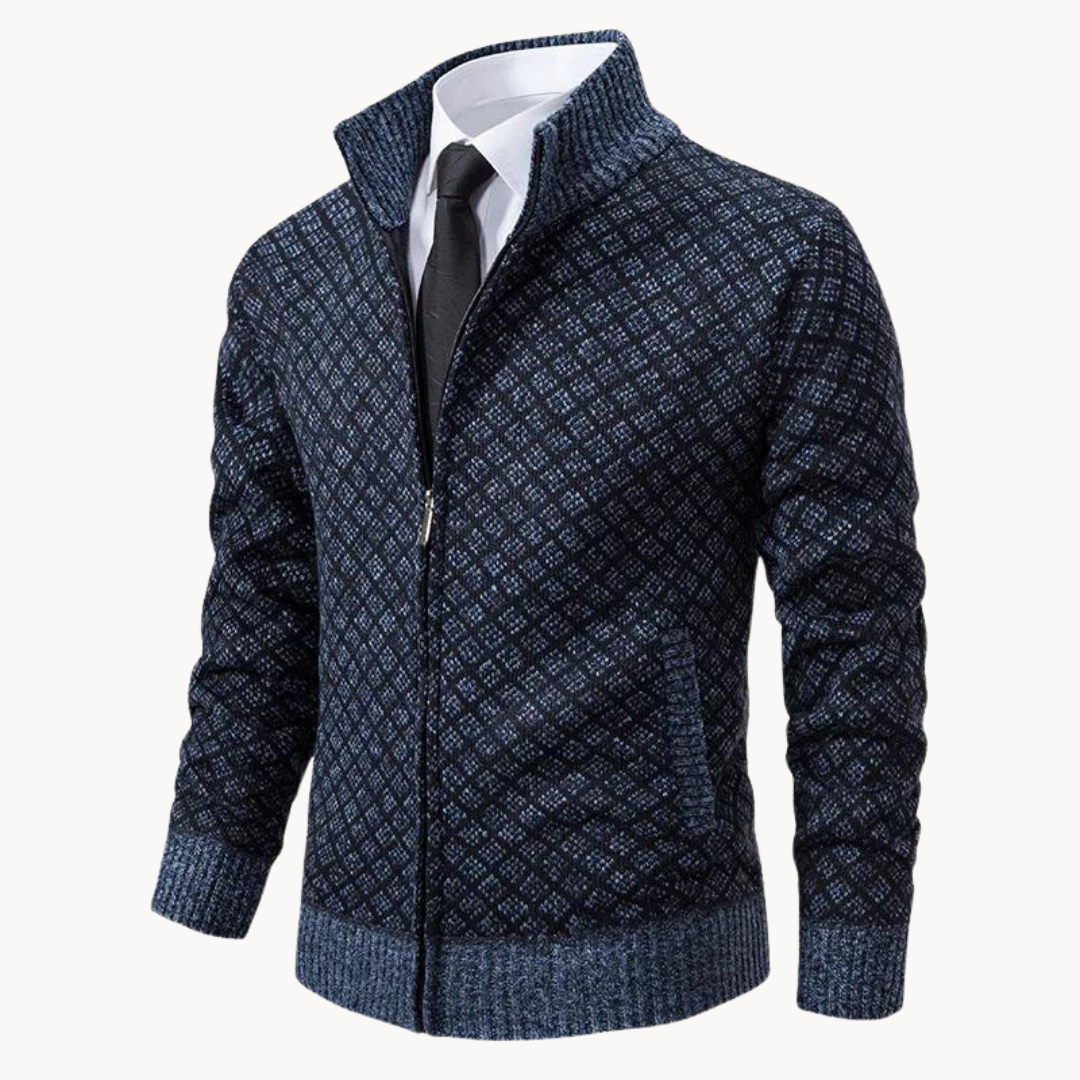 Elegant Jacquard Knit Turtleneck Sweater