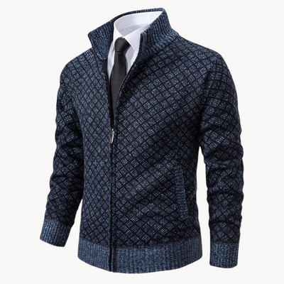 Elegant Jacquard Knit Turtleneck Sweater
