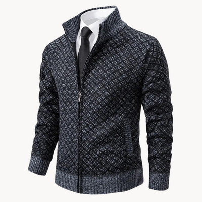 Elegant Jacquard Knit Turtleneck Sweater