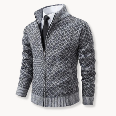 Elegant Jacquard Knit Turtleneck Sweater