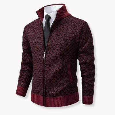 Elegant Jacquard Knit Turtleneck Sweater