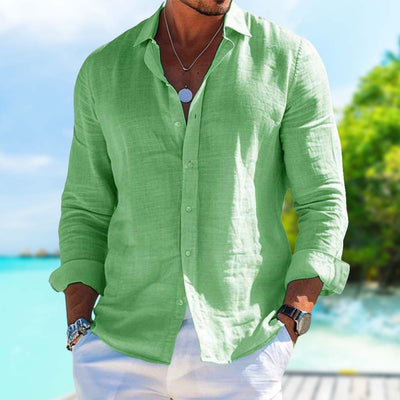 Elegant Linen Blend Casual Shirt