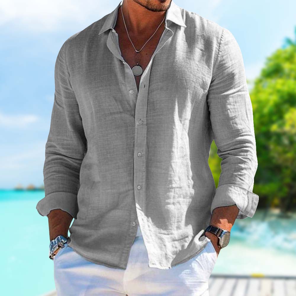 Elegant Linen Blend Casual Shirt