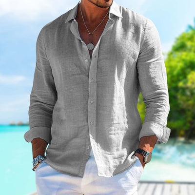 Elegant Linen Blend Casual Shirt