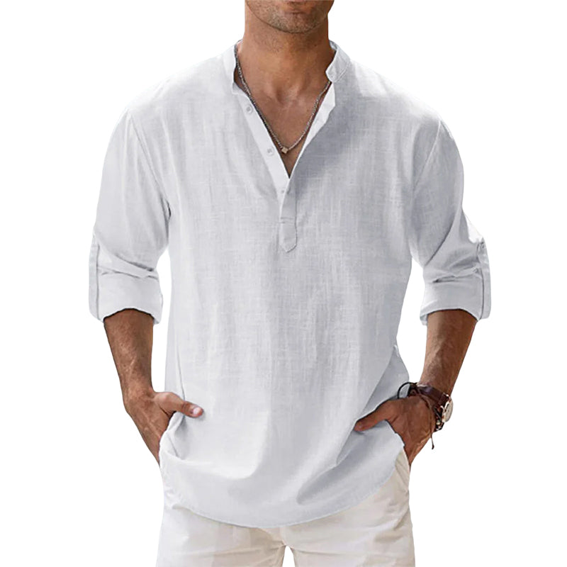 Elegant Long Sleeve Linen Shirt