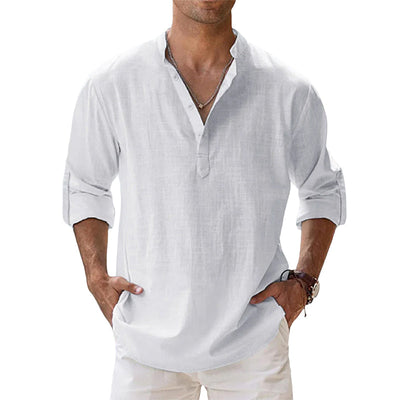Elegant Long Sleeve Linen Shirt
