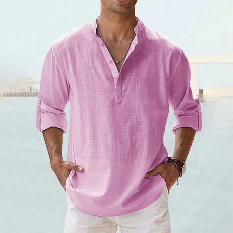 Elegant Long Sleeve Linen Shirt