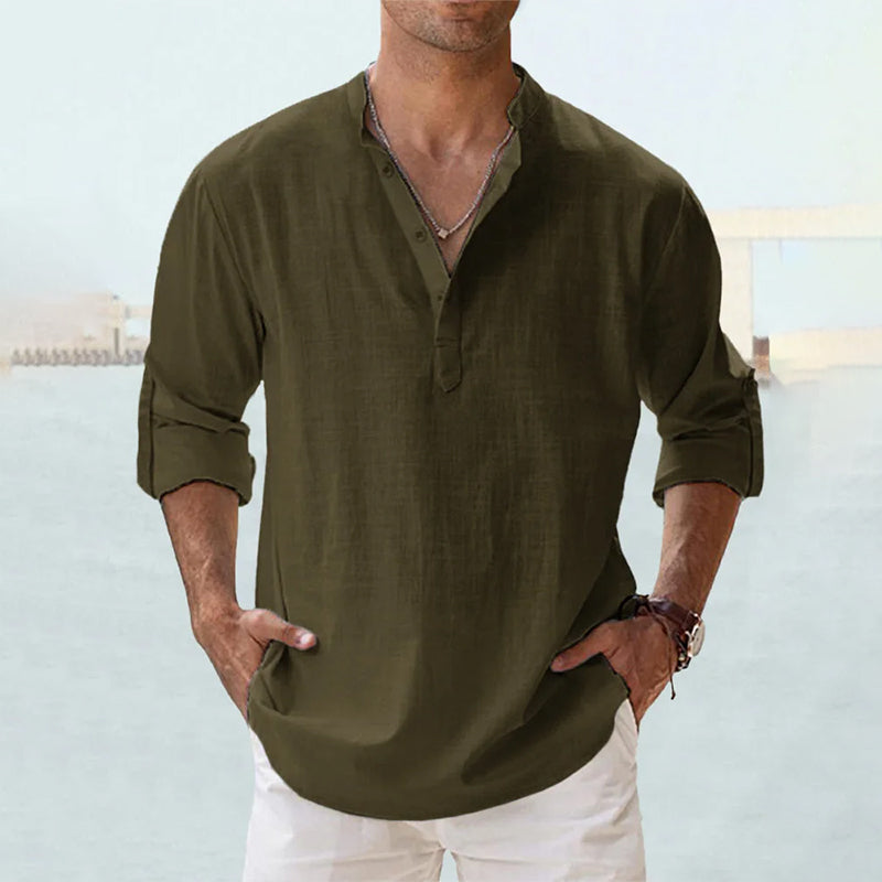 Elegant Long Sleeve Linen Shirt