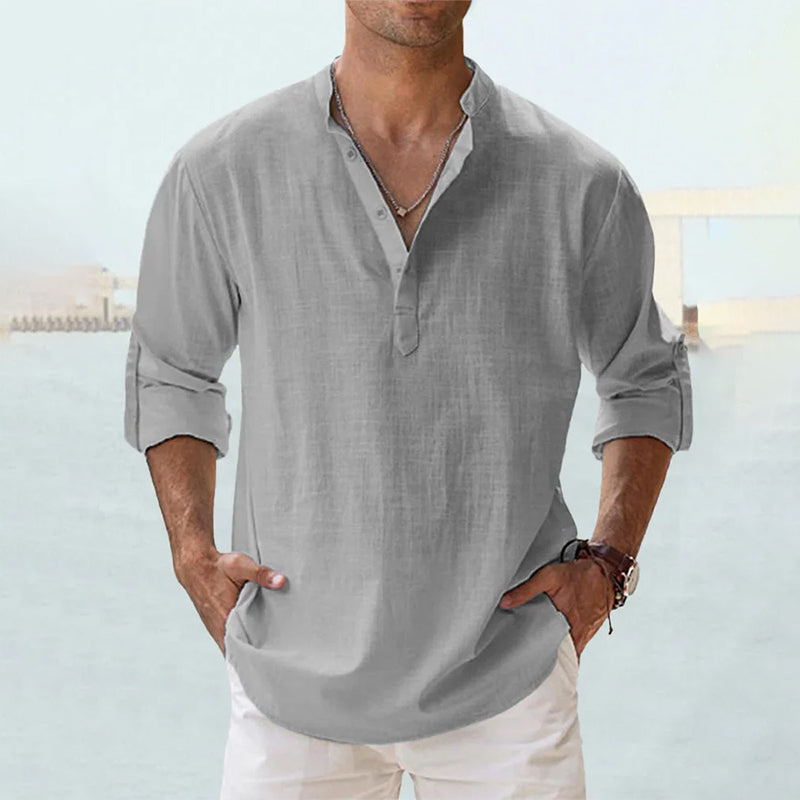 Elegant Long Sleeve Linen Shirt