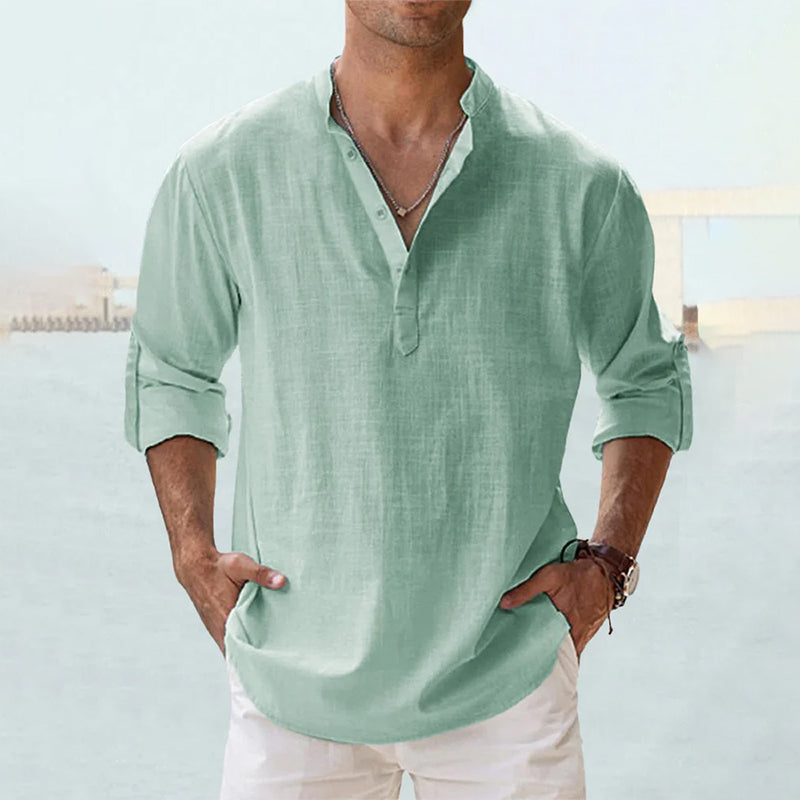 Elegant Long Sleeve Linen Shirt
