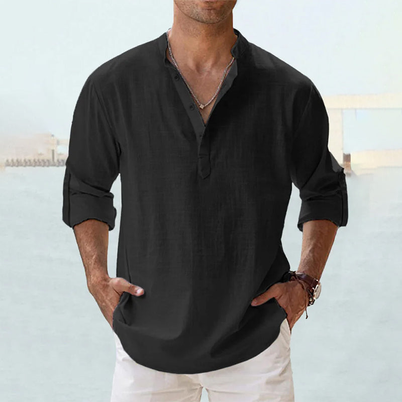 Elegant Long Sleeve Linen Shirt
