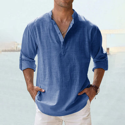 Elegant Long Sleeve Linen Shirt