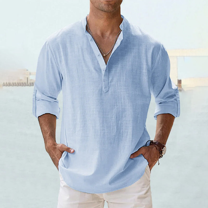 Elegant Long Sleeve Linen Shirt