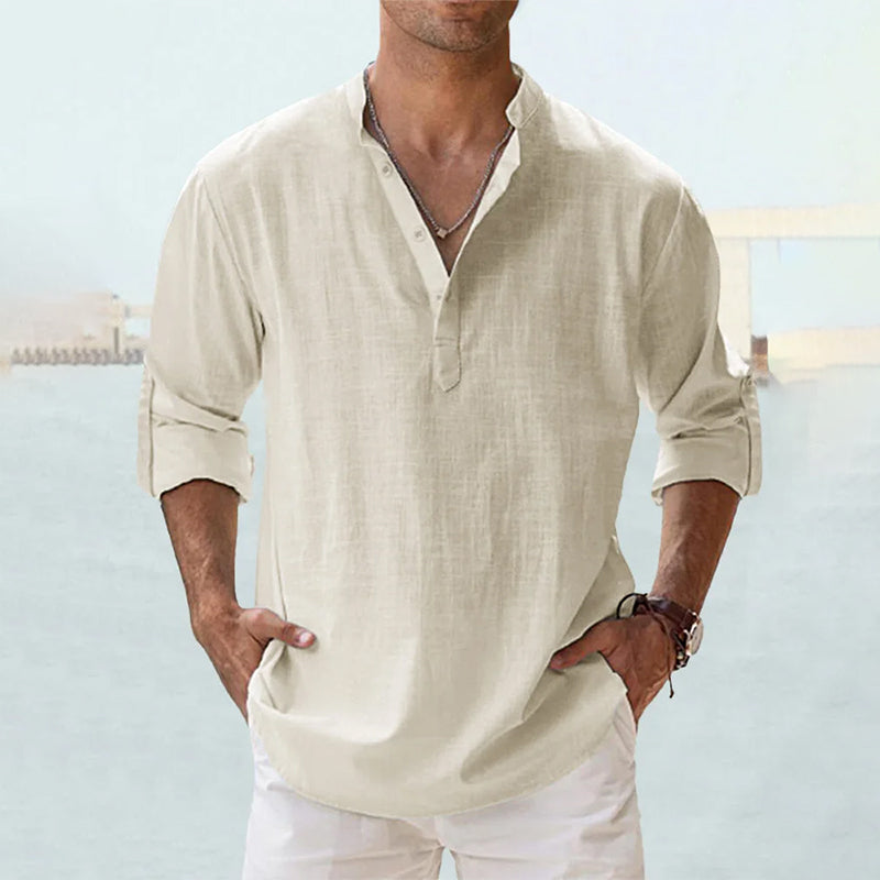 Elegant Long Sleeve Linen Shirt