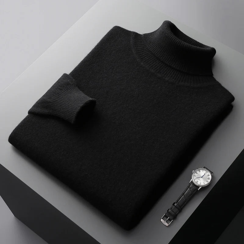 Elegant Merino Wool Turtleneck Sweater