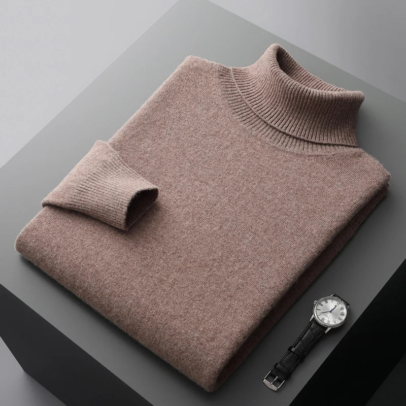 Elegant Merino Wool Turtleneck Sweater