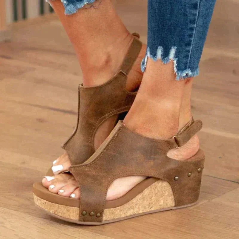 Elegant Open-Toe Wedge Sandals