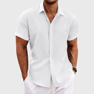 Minimalist Short-Sleeve Linen Shirt