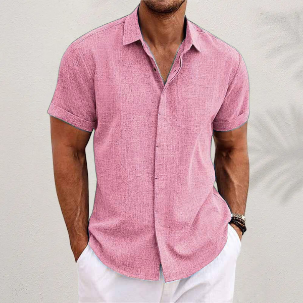 Minimalist Short-Sleeve Linen Shirt