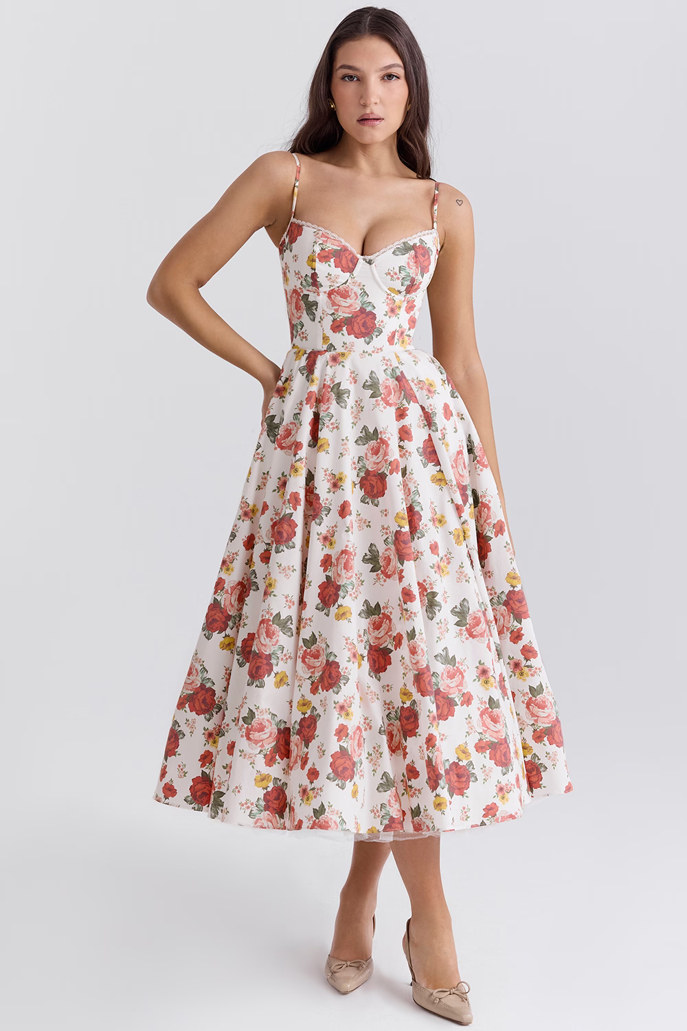 Elegant Vintage Midi Dress
