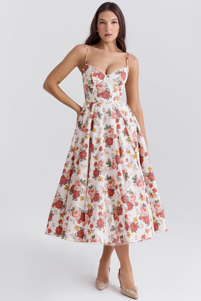 Elegant Vintage Midi Dress