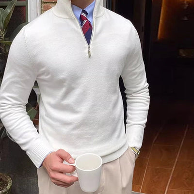 Elegant Wool Blend Half-Zip Sweater