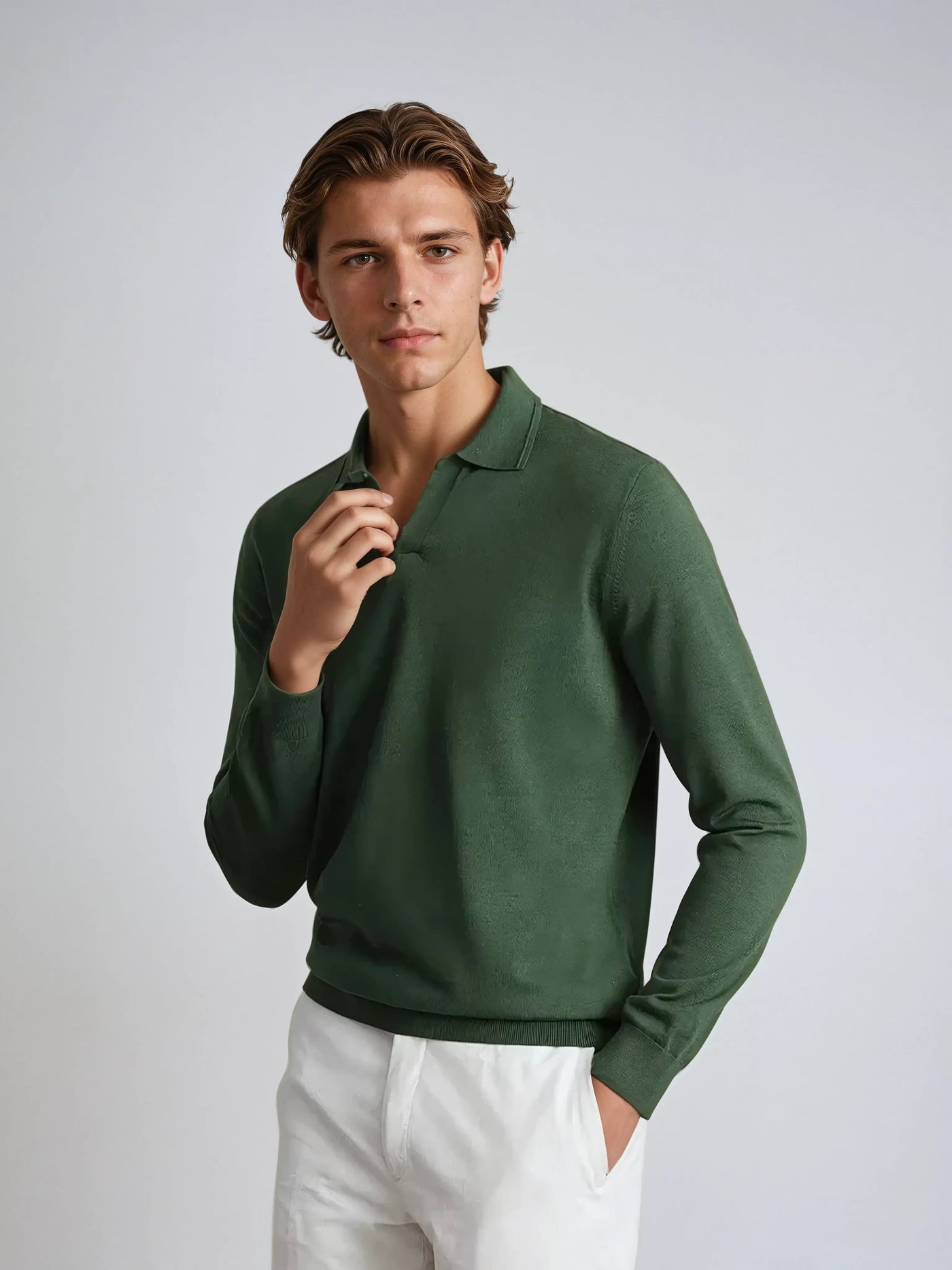 Variant image for Men's Long Sleeve Polo Shirts-1