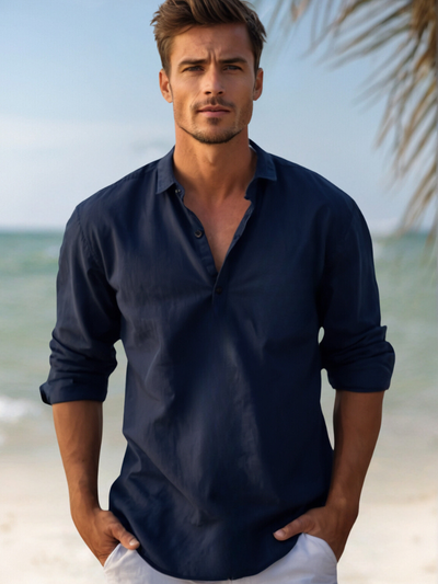 Italian Linen Casual Beach Shirt