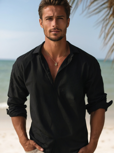 Italian Linen Casual Beach Shirt