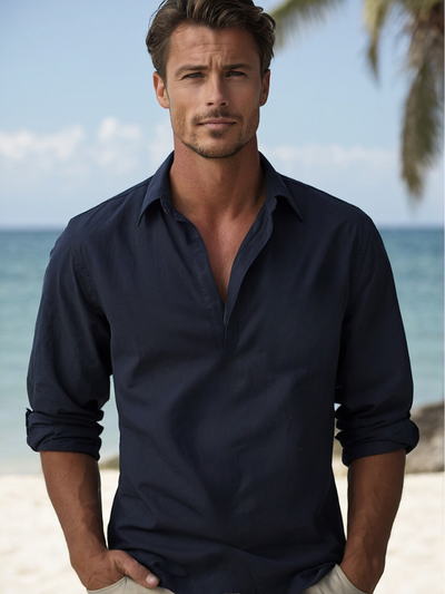 Italian Linen Casual Beach Shirt