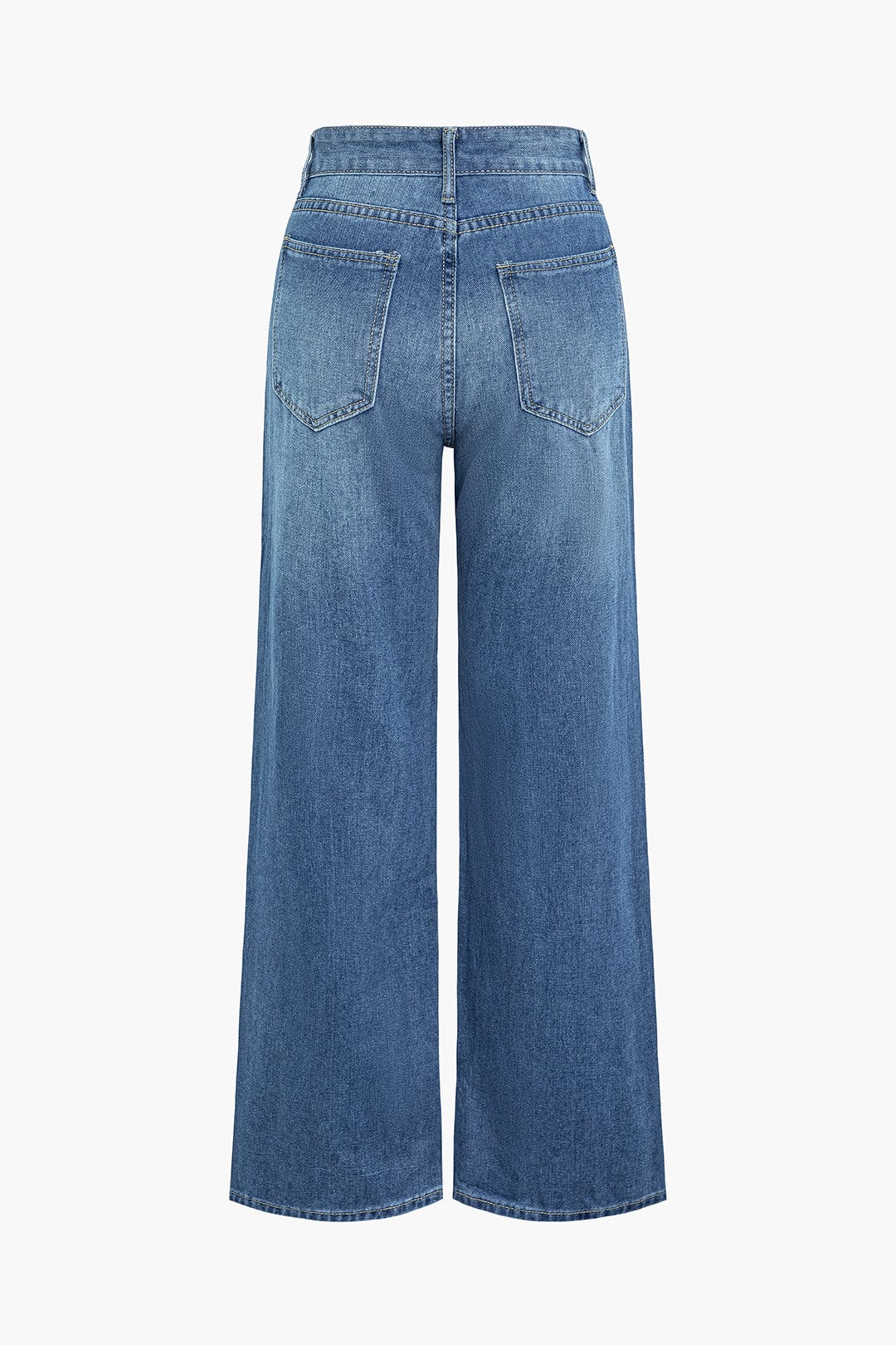 Jean en denim déchiré avec zip, effet usé et coupe ajustée. Pantalon tendance pour un style casual et urbain.