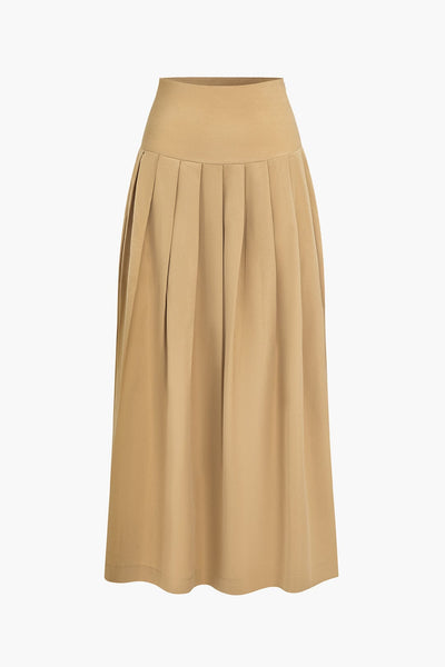 Jupe plissée taille haute, élégante, fluide et confortable, en polyester.
