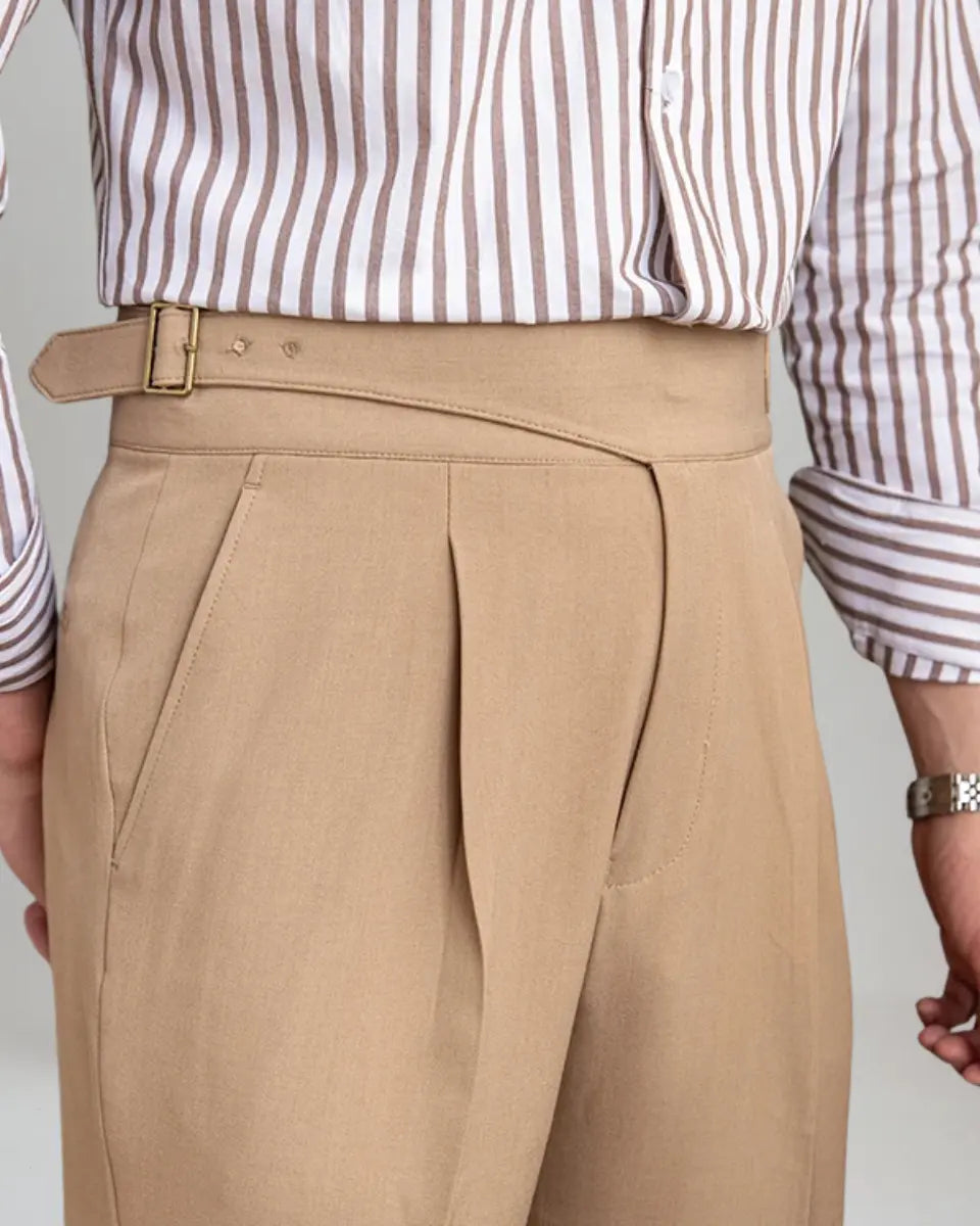 Pleated Khaki Pants-3
