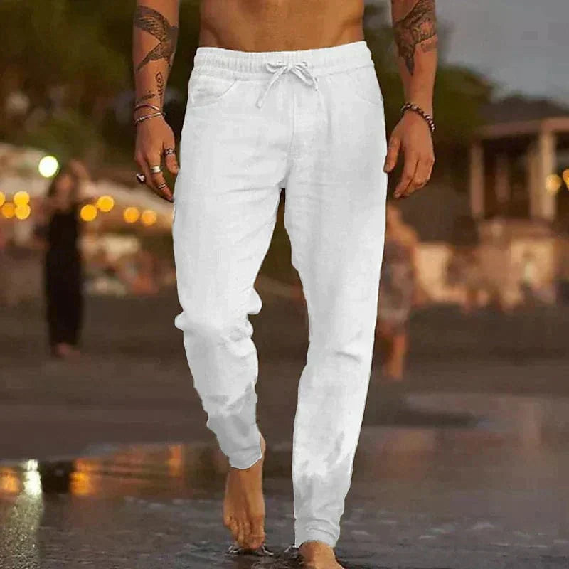Men's Lightweight Casual Linen Trousers