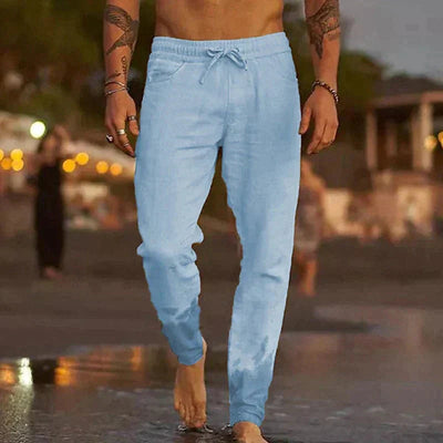 Men's Lightweight Casual Linen Trousers