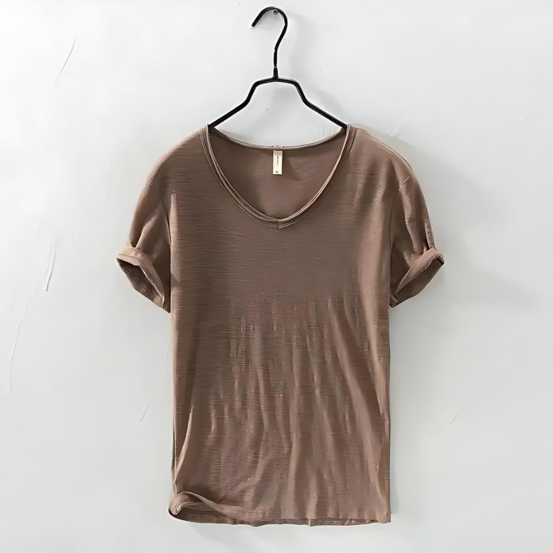 Lightweight Cotton V-Neck T-Shirt
