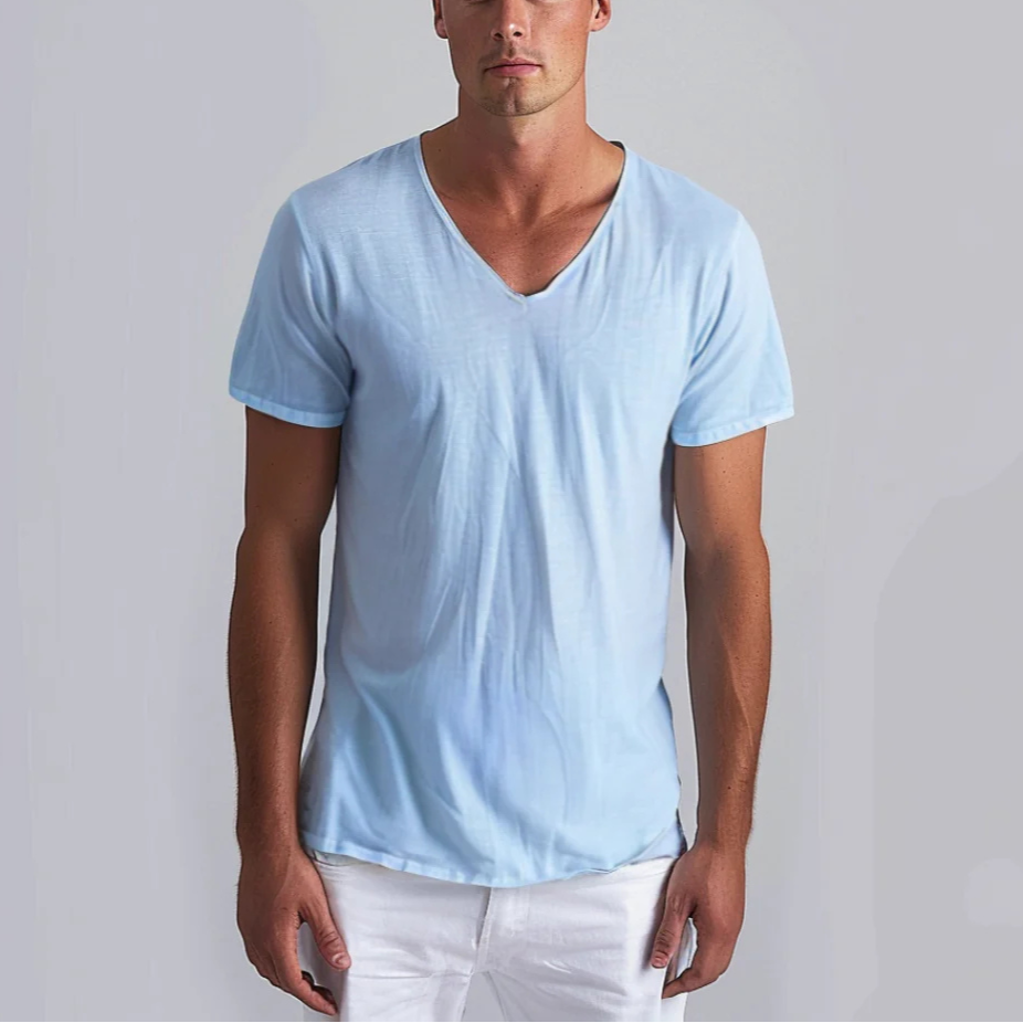 Lightweight Cotton V-Neck T-Shirt